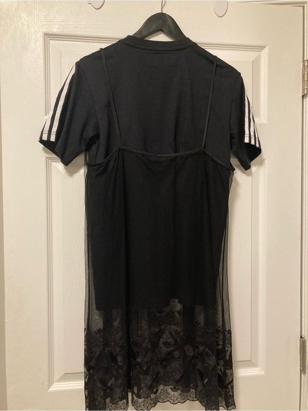 adidas Black Lace-Trim Midi Dress - Picture 9 of 9